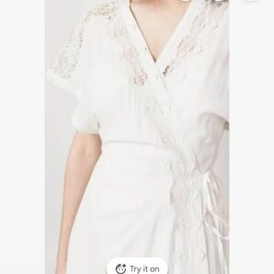 IRO Ivory Lace Detail Wrap Dress
